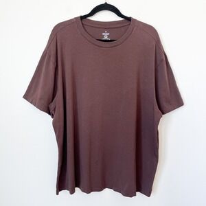 Fabletics Short Sleeve T-Shirt Mens 2X Chocolate Brown Cotton Modal Stretch